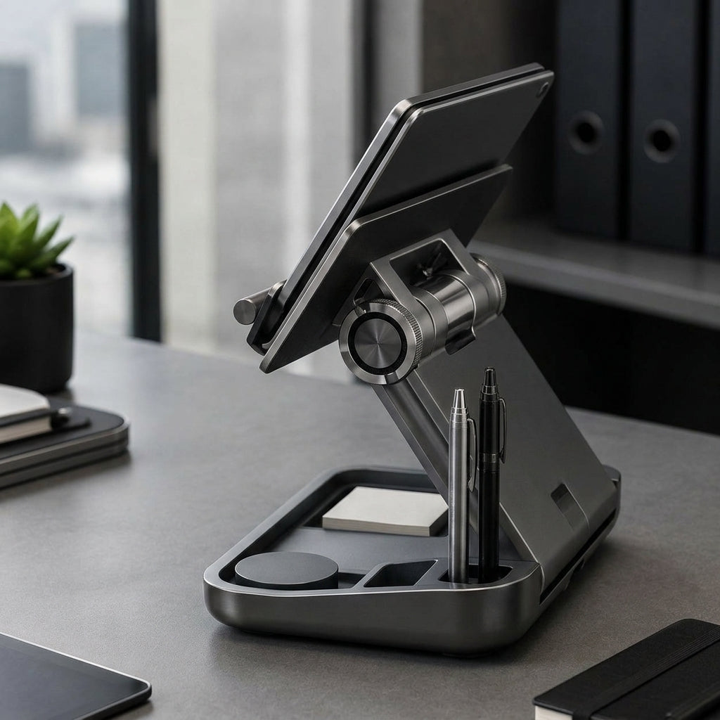 Navorli™ ElevateDock Adjustable Desktop Workstation – Angled Tablet & Document Stand with Integrated Accessory Organizer