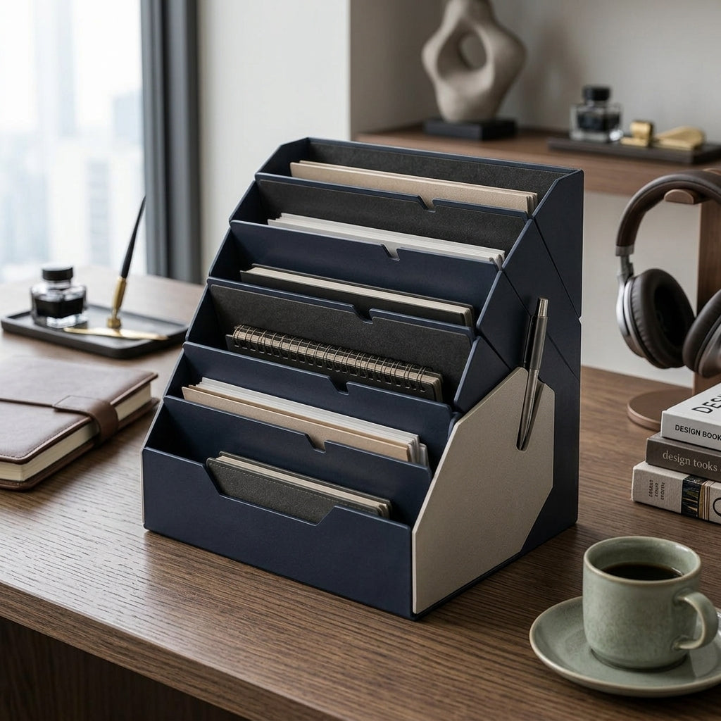 Navorli™ Ascend 7-Tier Vertical File & Document Organizer with Side Pen Holder