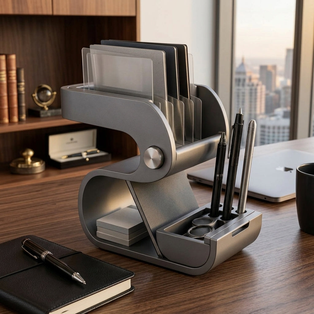 Navorli™ ArcStation Modular Desktop Organizer – Multi-Level File Sorter, Pen Holder & Everyday Workspace Storage Hub