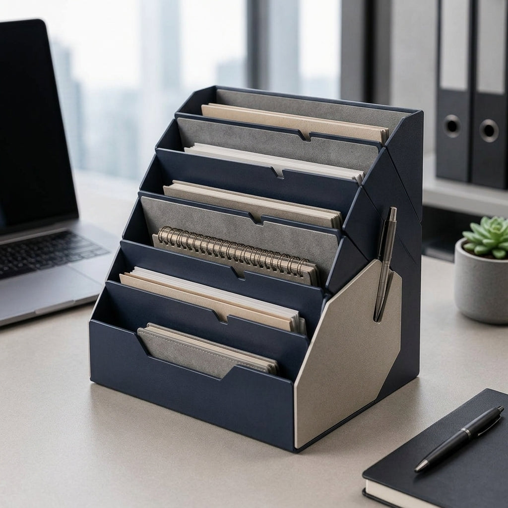 Navorli™ Ascend 7-Tier Vertical File & Document Organizer with Side Pen Holder
