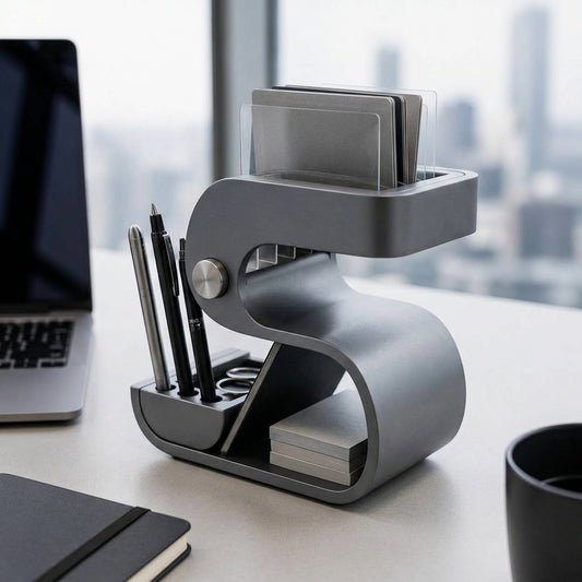 Navorli™ ArcStation Modular Desktop Organizer – Multi-Level File Sorter, Pen Holder & Everyday Workspace Storage Hub