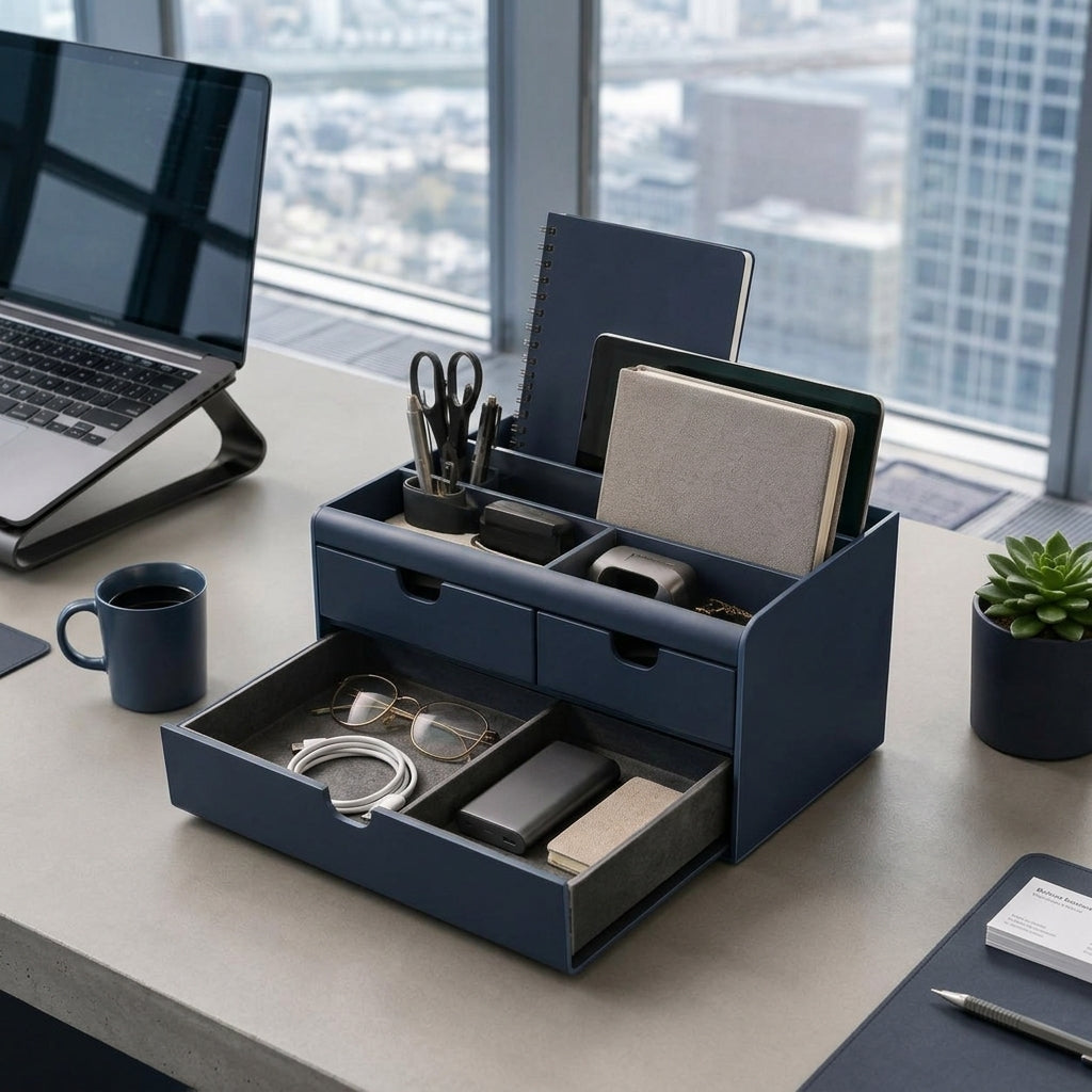 Navorli™ Executive Multi-Level Desk Organizer with Storage Drawers & Document Compartments