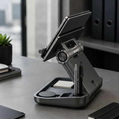 Navorli™ ElevateDock Adjustable Desktop Workstation – Angled Tablet & Document Stand with Integrated Accessory Organizer