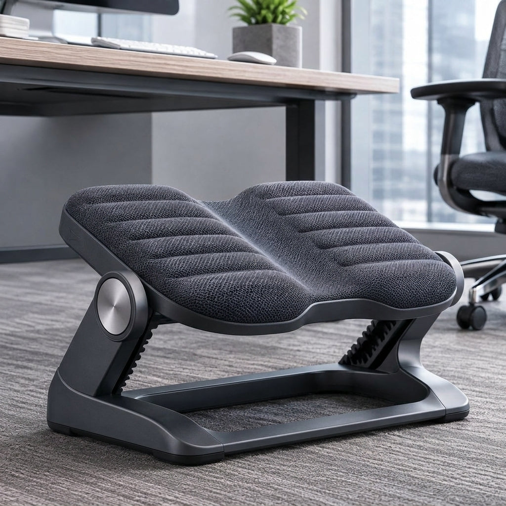 Navorli™ ElevateRest Adjustable Ergonomic Footrest – Cushioned Under-Desk Leg Support with Multi-Angle Platform