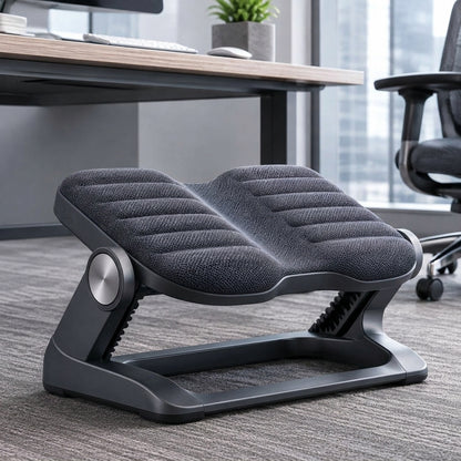 Navorli™ ElevateRest Adjustable Ergonomic Footrest – Cushioned Under-Desk Leg Support with Multi-Angle Platform